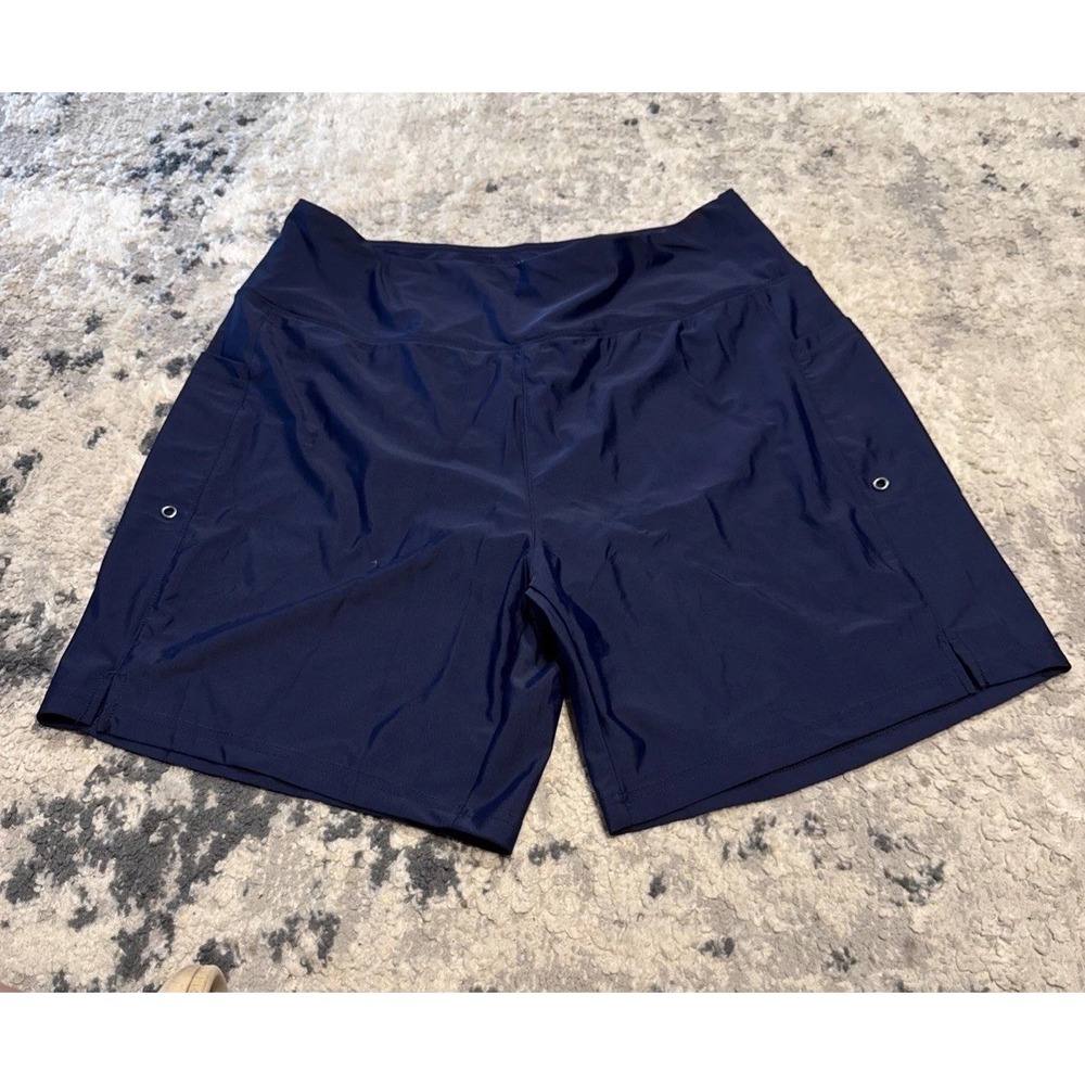 Gradual Womens Plus Size Swim 7" Shorts navy blue size 2XL  / XXL